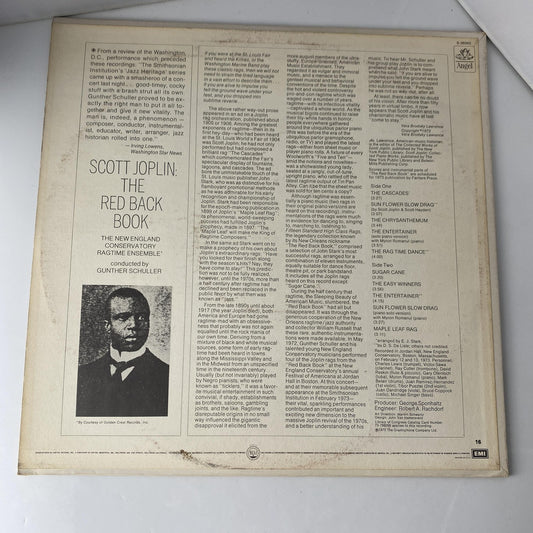 Vintage Scott Joplin The Red Back Book 12" Black Vinyl LP 1973 Angel Ragtime