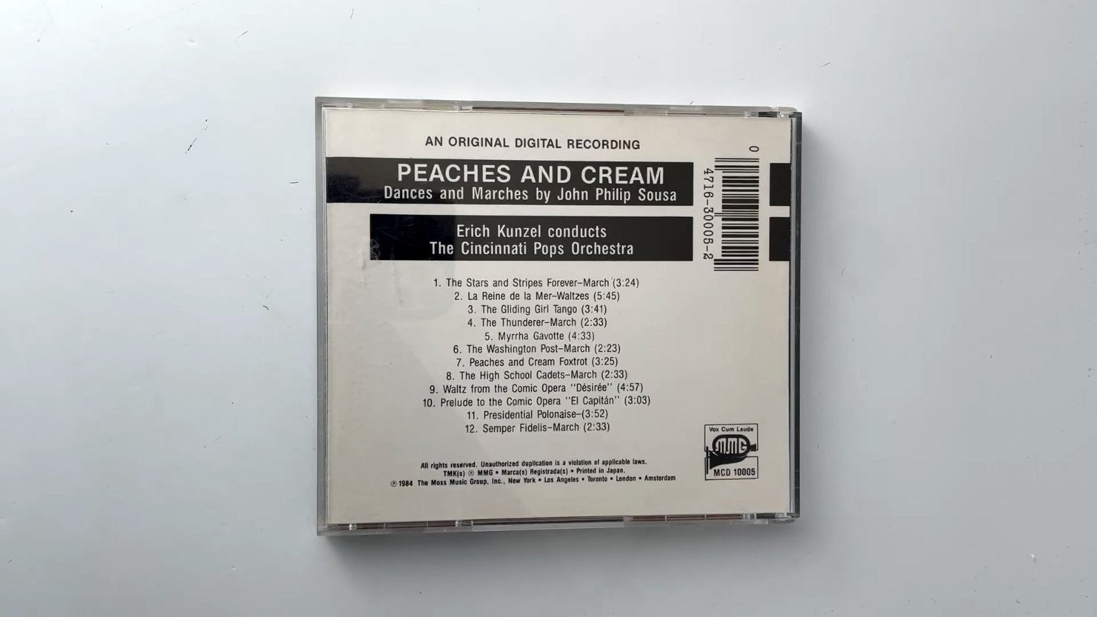 John Philip Sousa - Peaches and Cream CD 1984 MMG Classical Marches