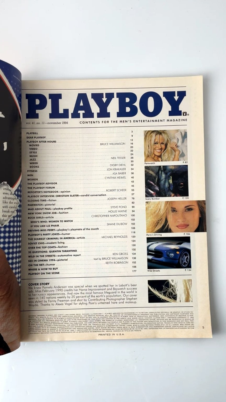 Playboy November 1994 Christian Slater Interview Illustrated Magazine