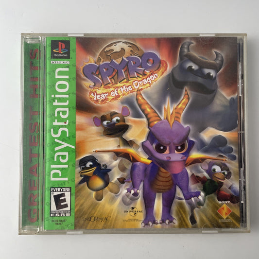 Sony PlayStation PS1 Spyro Year of the Dragon Greatest Hits CIB Tested Working