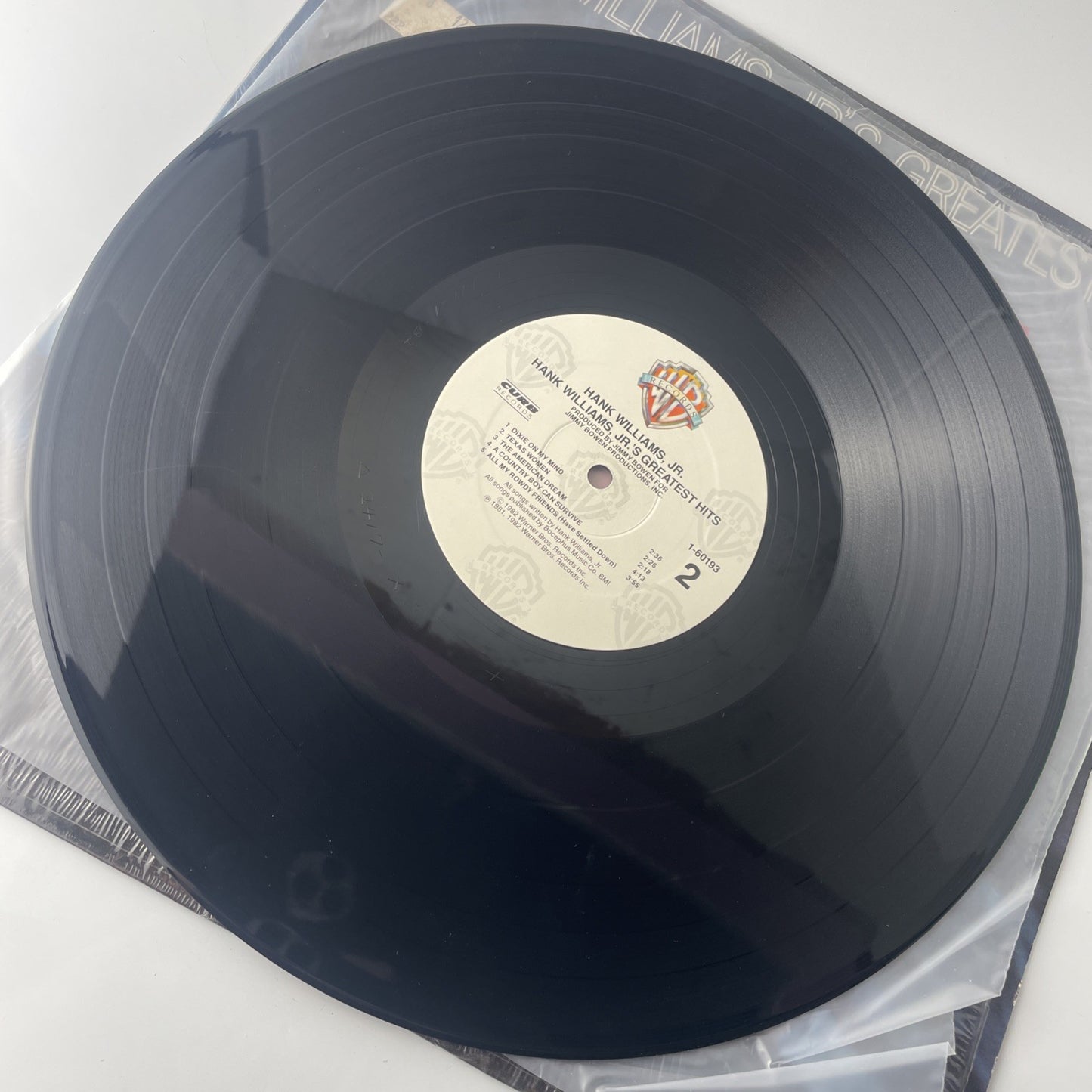 Hank Williams Jrs Greatest Hits VG+ Stereo Lp Curb/Warner Brothers 1982