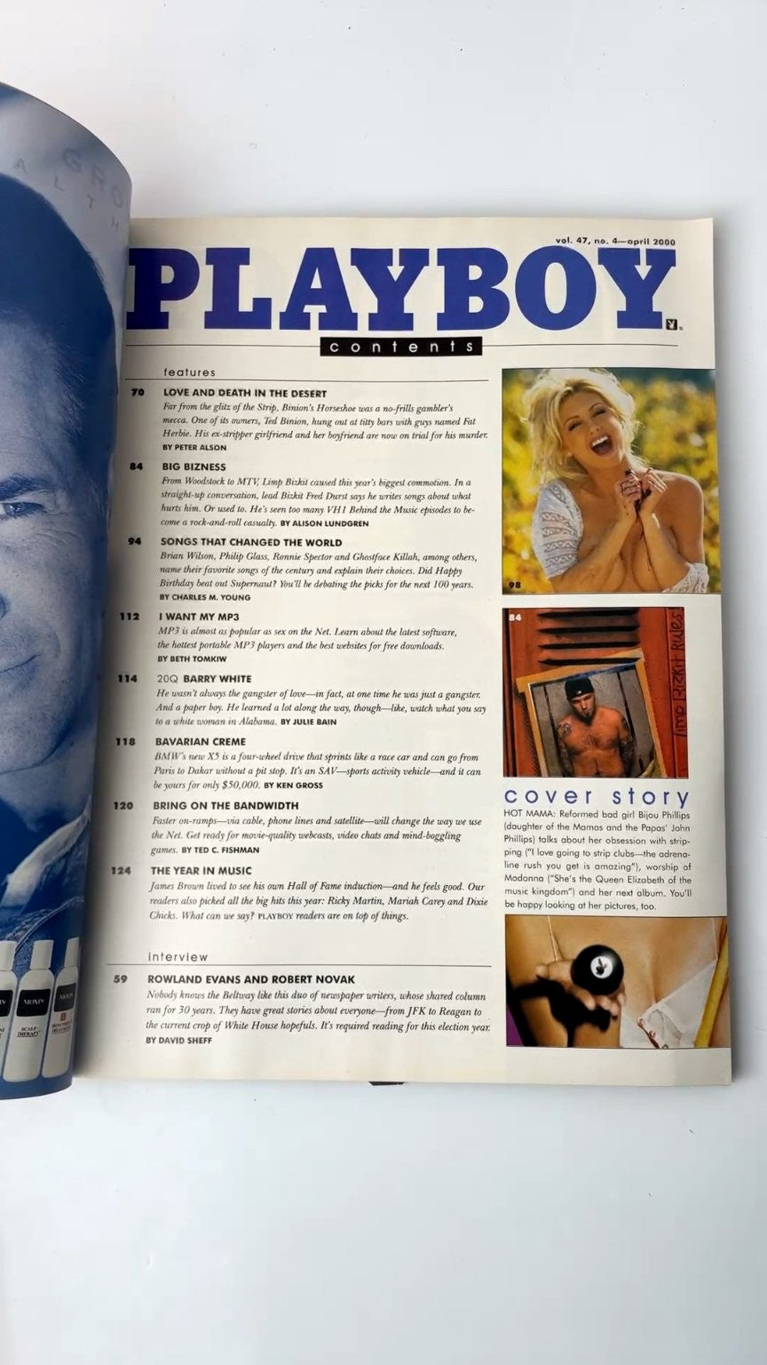 Playboy April 2000 Bijou Phillips Nude Music Sex Issue