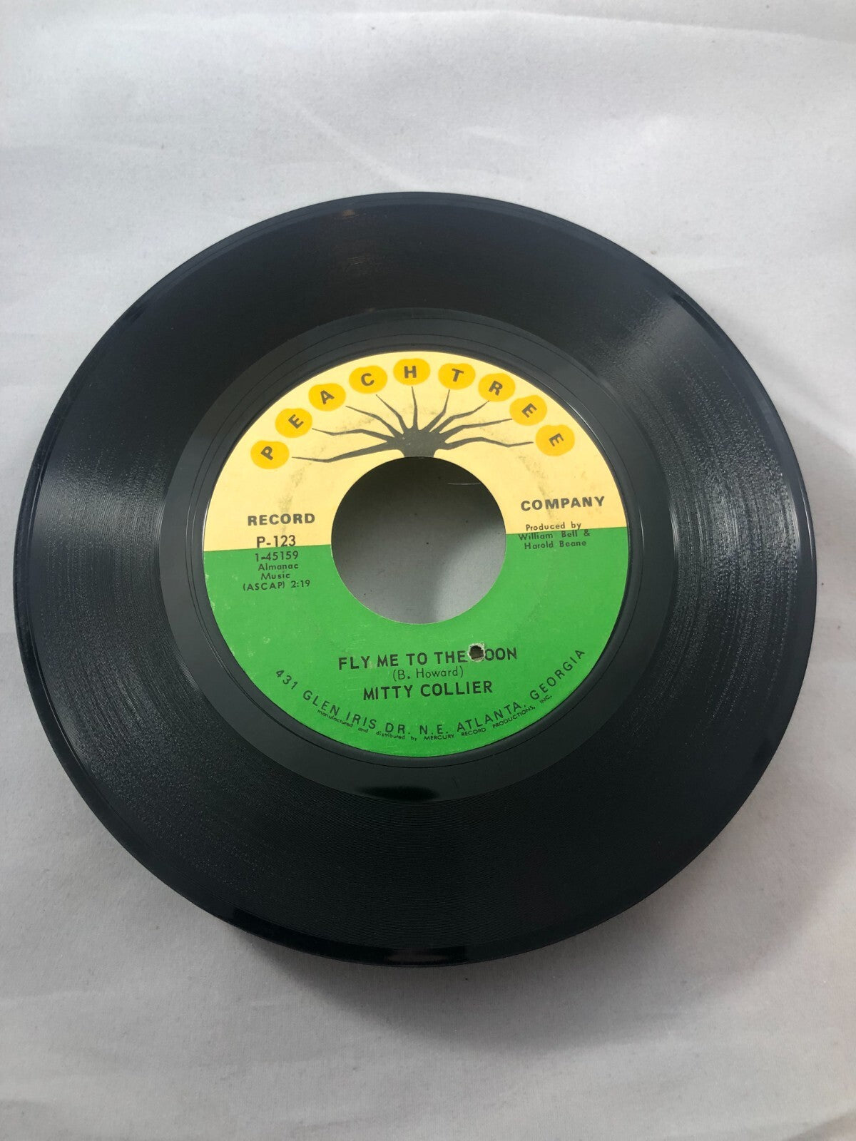SOUL 45 RPM - MITTY COLLIER - PEACHTREE 123 - "FLY ME TO THE MOON" VG+