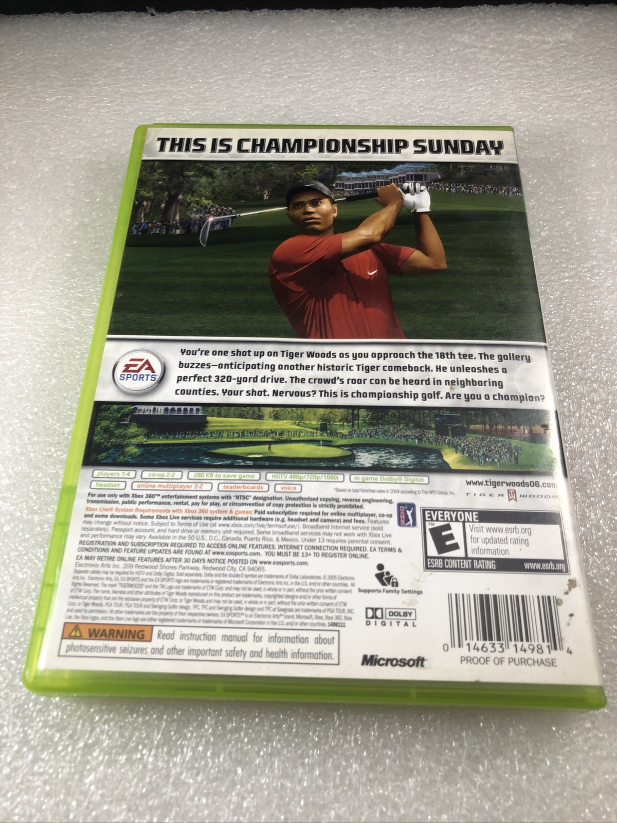 Tiger Woods PGA Tour 06 (Microsoft Xbox 360, 2005) CIB EA Sports Free Shipping