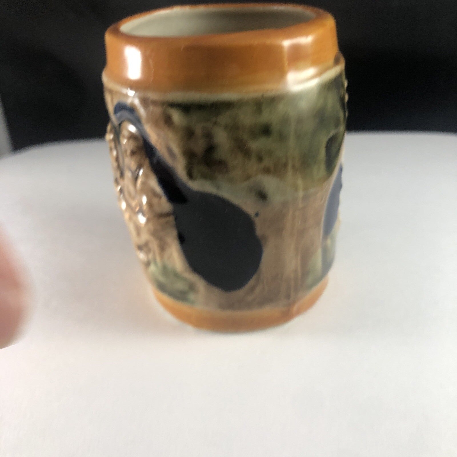 Vintage Collectible Ceramic Mini Stein Bavaria Orange Lustreware Konigsschloss