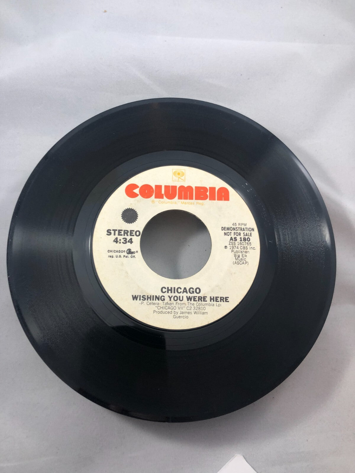 CHICAGO WISHING YOU WERE HERE LONG VERSION PROMO 45 7" VINYL RECORD *QUICK SHIP*