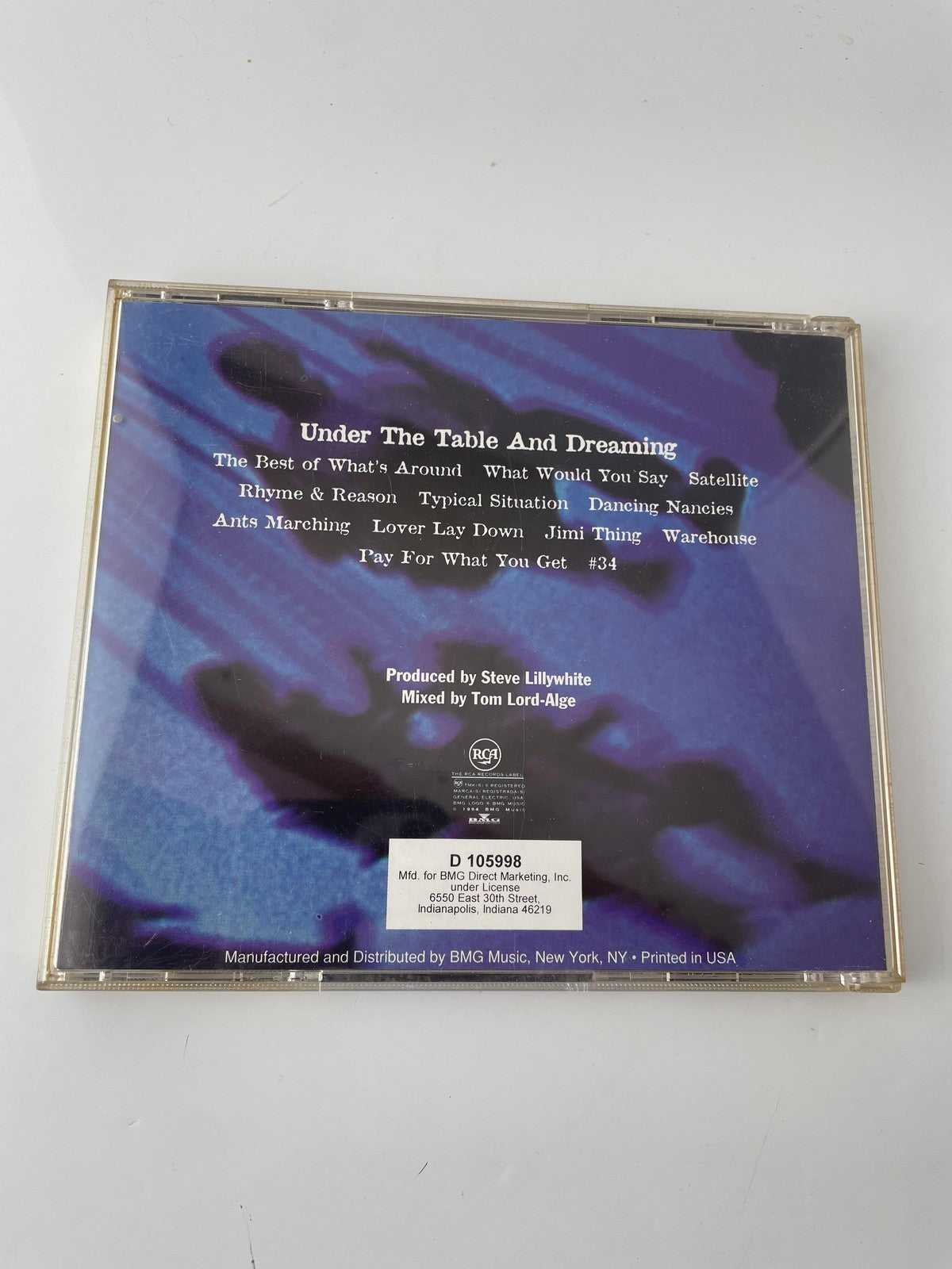 Vintage Dave Matthews Band CD Under The Table And Dreaming 1994 RCA BMG Direct