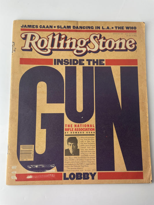 Vintage Rolling Stone Magazine Inside the Gun Lobby NRA The Who James Caan Cover