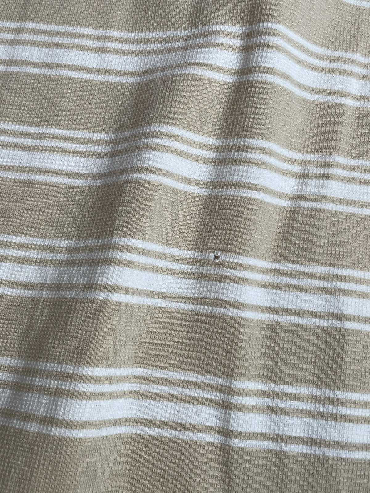 Southpole Polo Shirt Mens Large Tan White Stripe Short Sleeve Authentic Collared