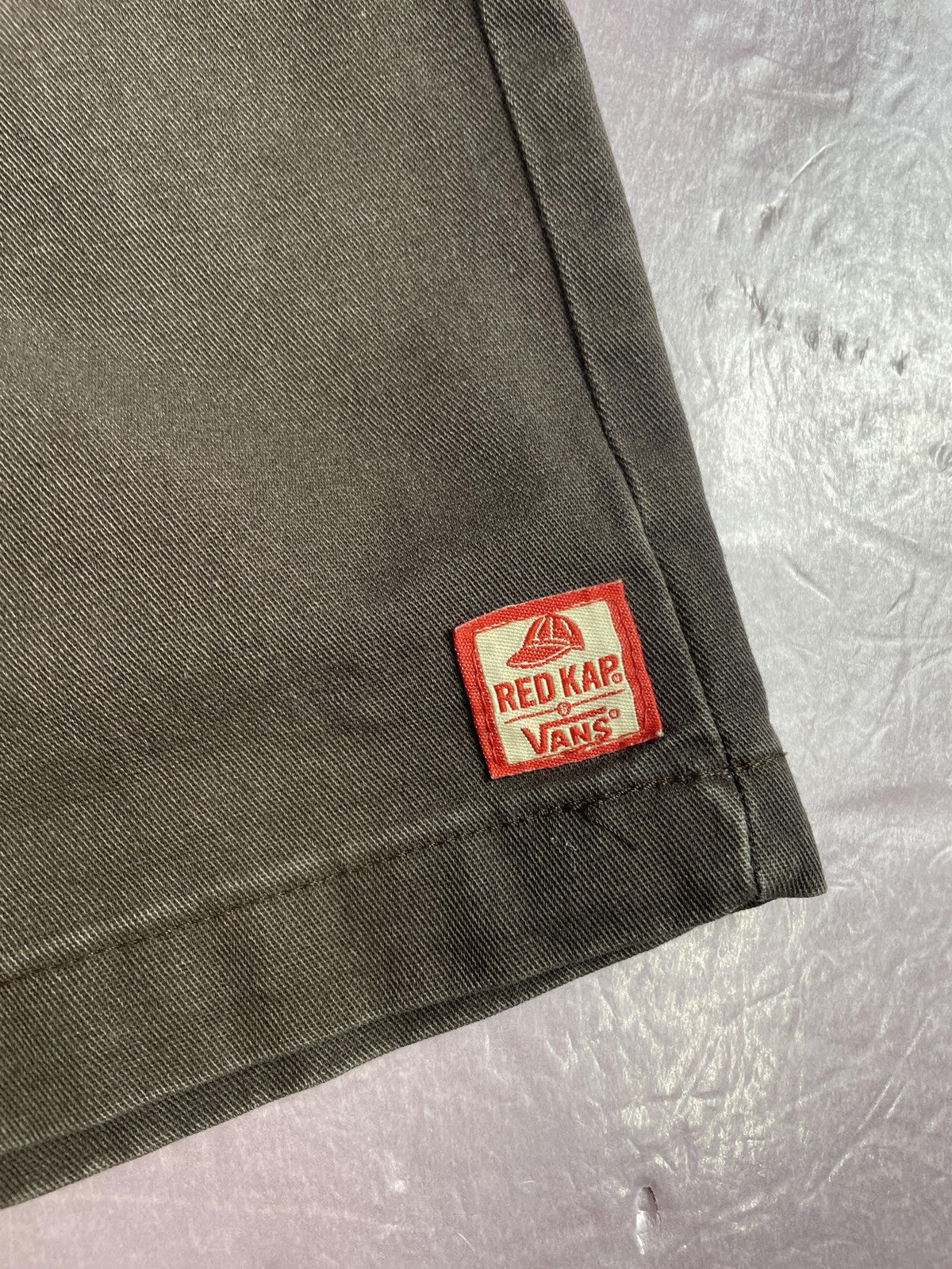 Vans By Red Kap Chino Shorts Mens 30 Gray Workwear Flat Front Casual Pockets