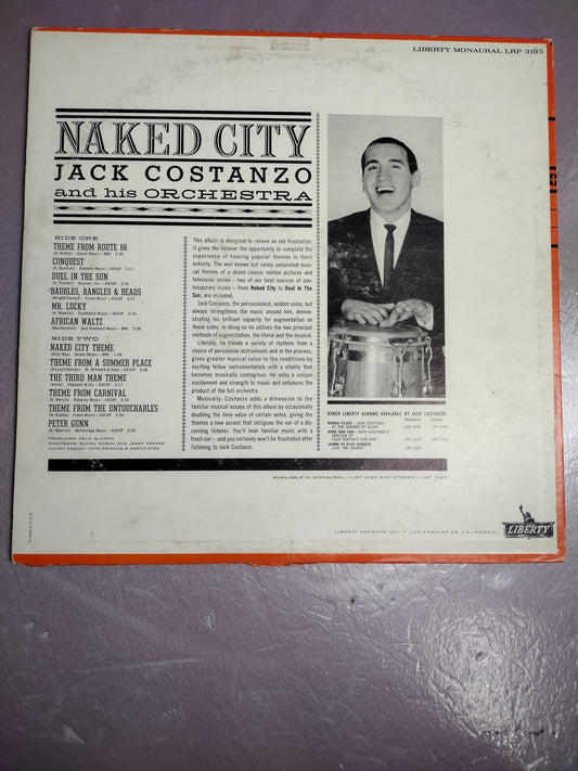 Vintage Jack Costanzo Orchestra Naked City Vinyl LP Liberty Jazz Soundtrack