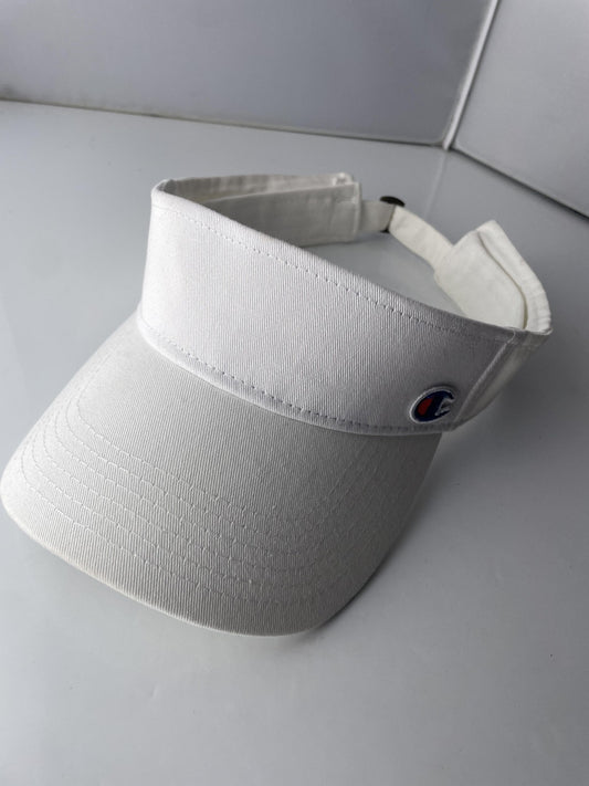 Champion Hat Visor Strap Back White Embroidered C Logo Golf Tennis Sport Mens