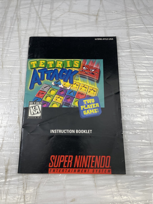 Super Nintendo SNES Manual Only Tetris Attack 