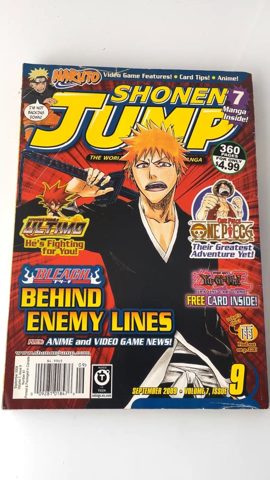 Shonen Jump BLEACH Volume 7 Issue 9 September 2009 Illustrated Manga WITH CARD