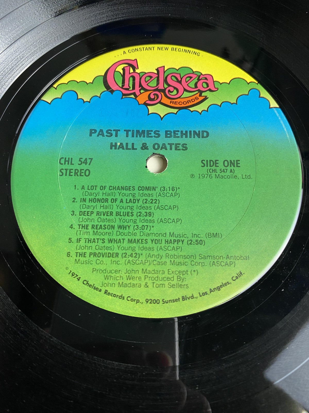 Vintage Hall & Oates Time Past Times Behind Black Vinyl LP 1976 Cala Rock 12"