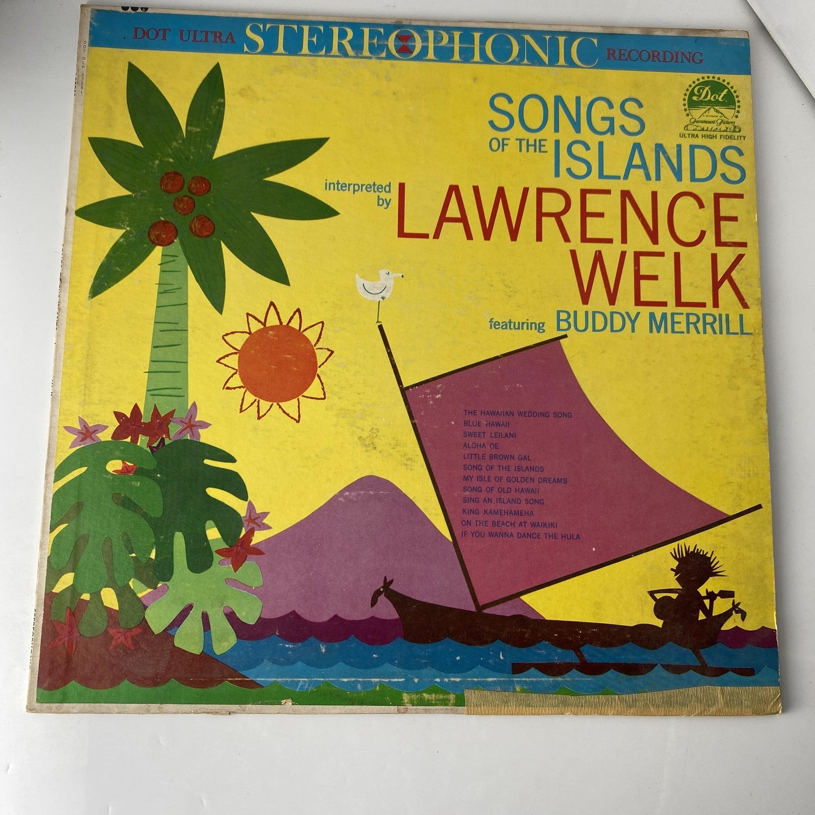 Vintage Lawrence Welk Songs Of The Islands 12" Black Vinyl LP Dot Hawaiian Easy