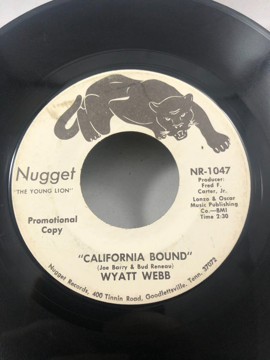 WYATT WEBB "California Bound /I'll Just be lonely again" 45 Record VG rockabilly