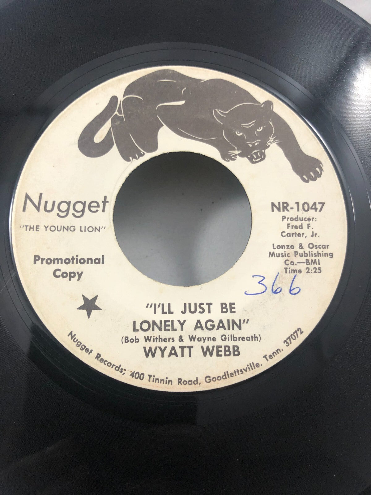 WYATT WEBB "California Bound /I'll Just be lonely again" 45 Record VG rockabilly