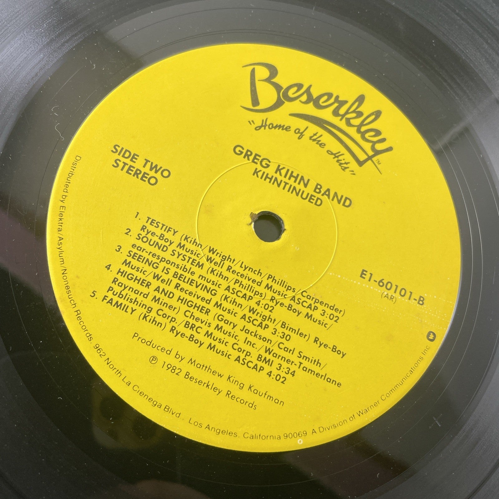 GREG KIHN BAND - KIHNTINUED - BESERKLEY E1-60101 - LP Record VG+