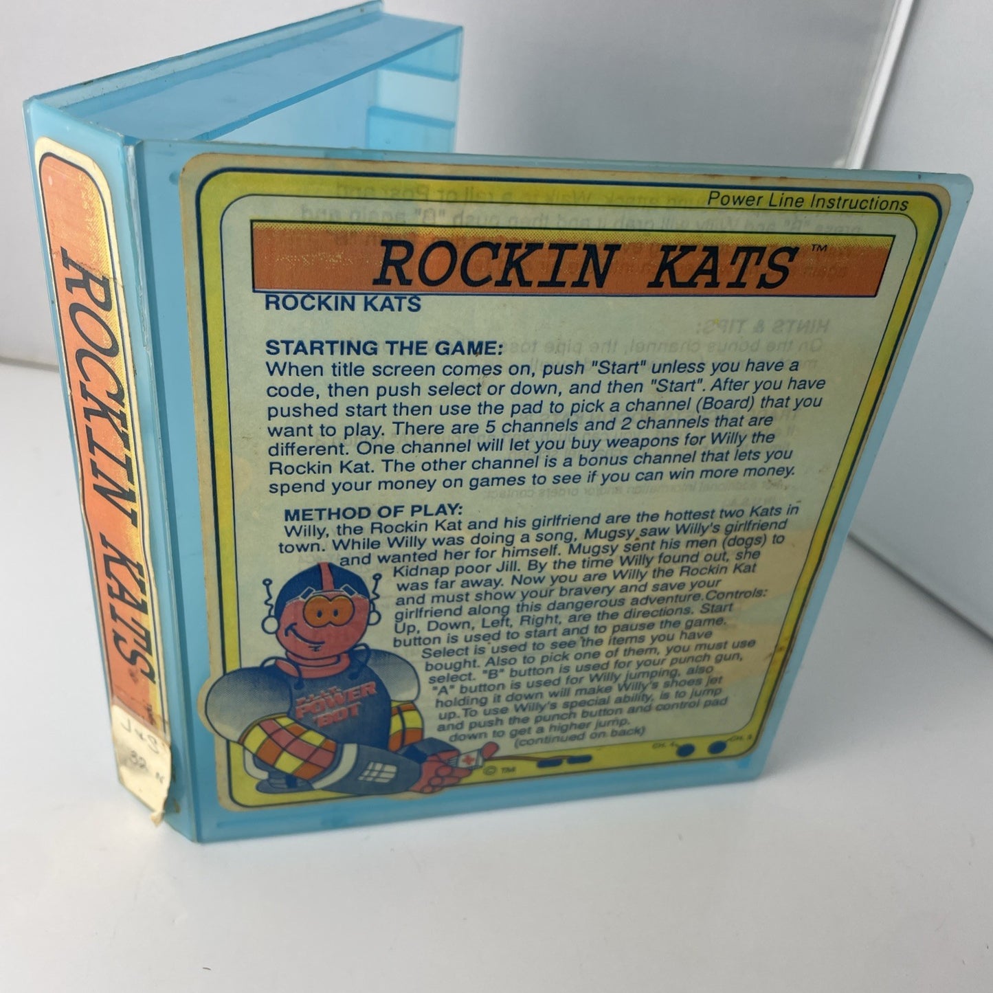 Rockin' Kats NES CART ONLY W/ Rental Case - rare Atlus nintendo TESTED WORKING
