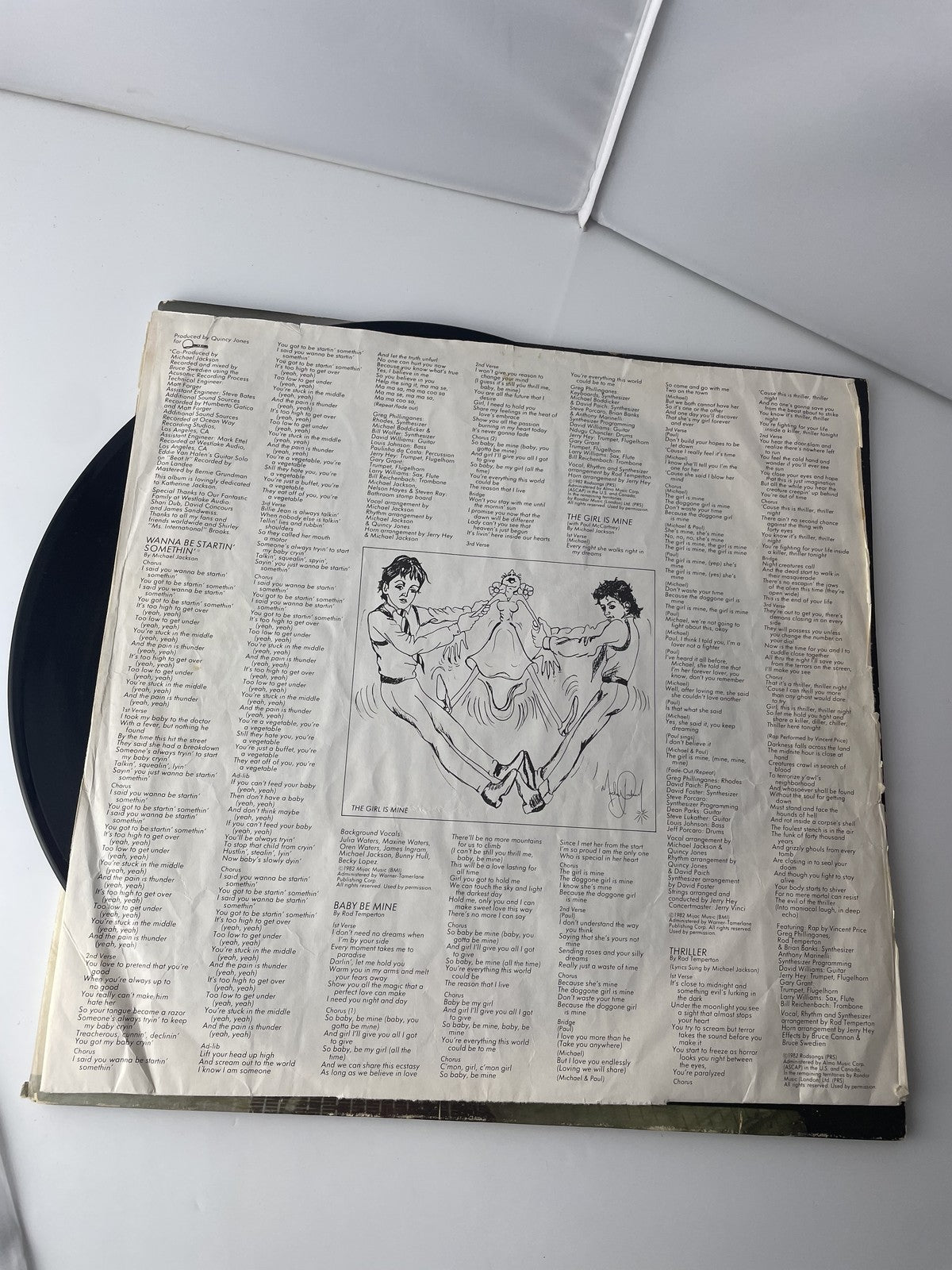 Vintage Michael Jackson Thriller Vinyl LP 1982 Epic QE 38112 Pop Album Insert