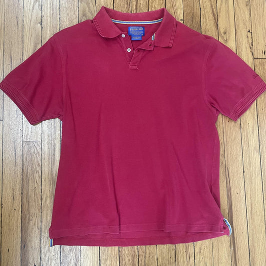Pendleton Polo Shirt Mens Large Red 100% Pima Cotton Short Sleeve Casual Classic