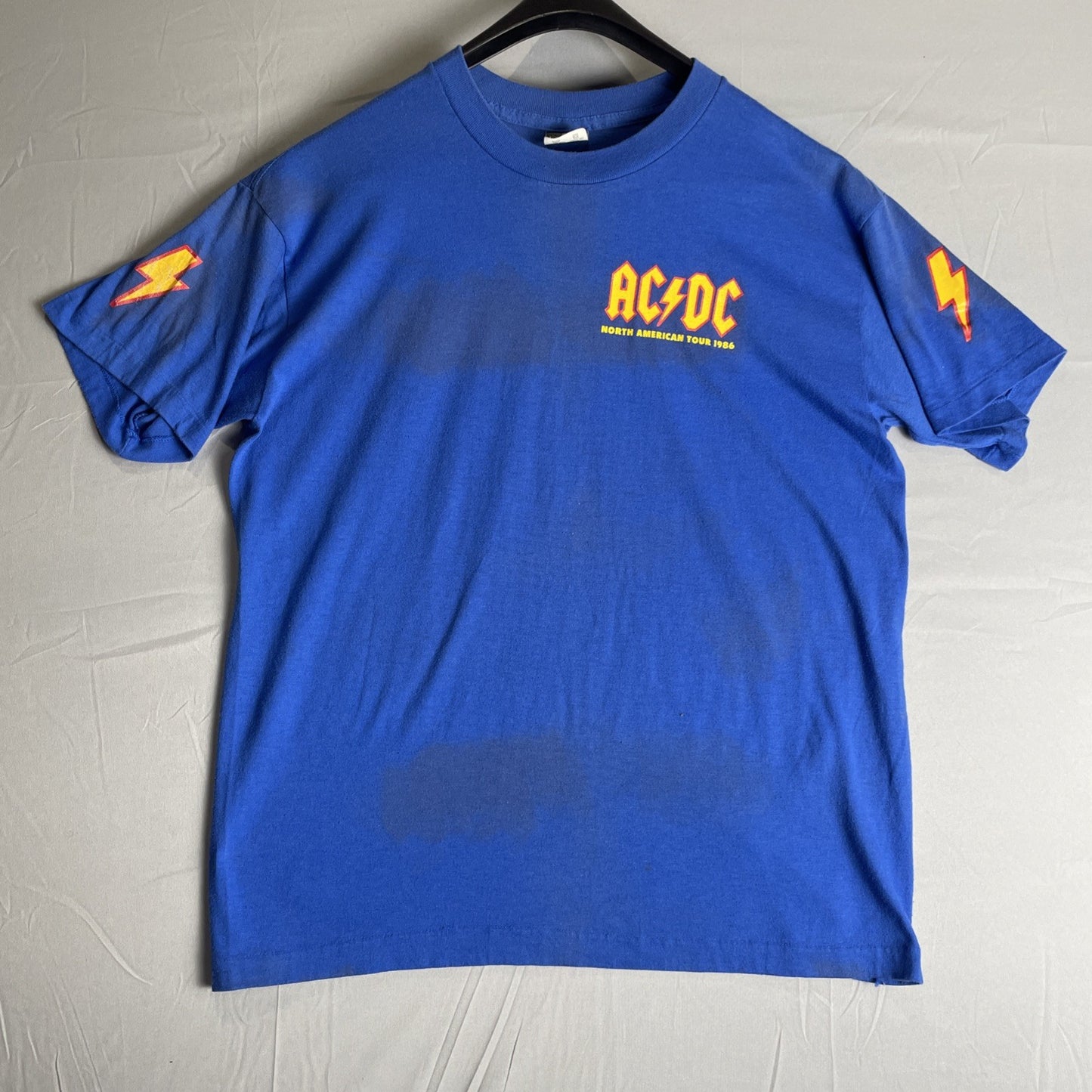AC/DC Who Made Who 1986 Tour Shirt Authentic XL Original 80s Retro Blue Band Tee