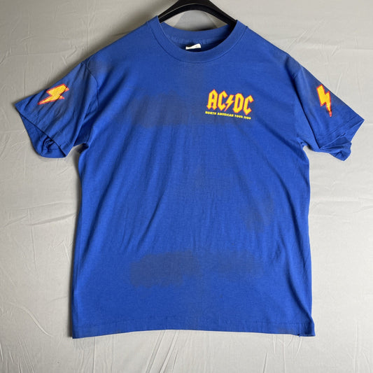 AC/DC Who Made Who 1986 Tour Shirt Authentic XL Original 80s Retro Blue Band Tee
