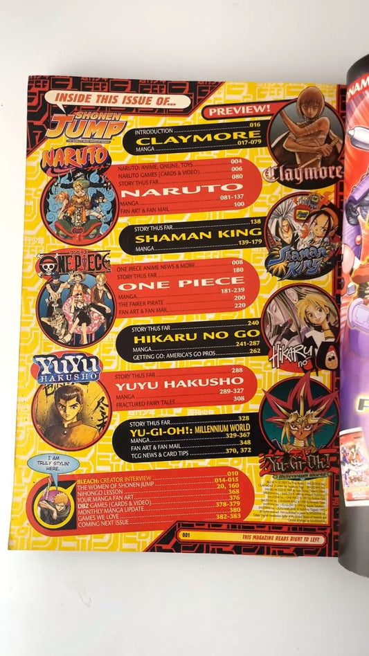 Shonen Jump Volume 4 Issue 3 March 2006 Naruto One Piece Yu-Gi-Oh! NO CARD