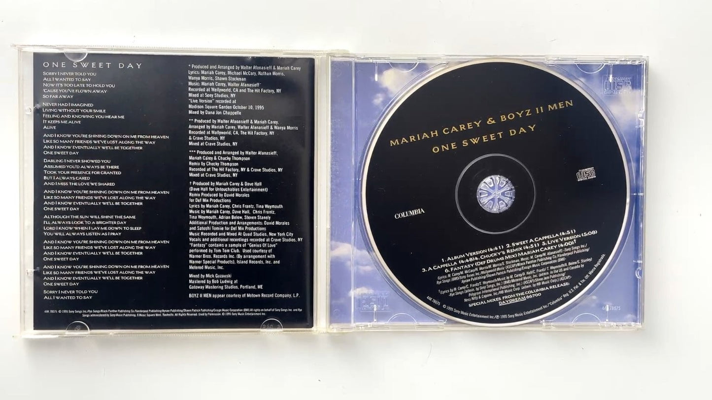 Mariah Carey & Boyz II Men - One Sweet Day CD 1995 Live Version R&B Columbia