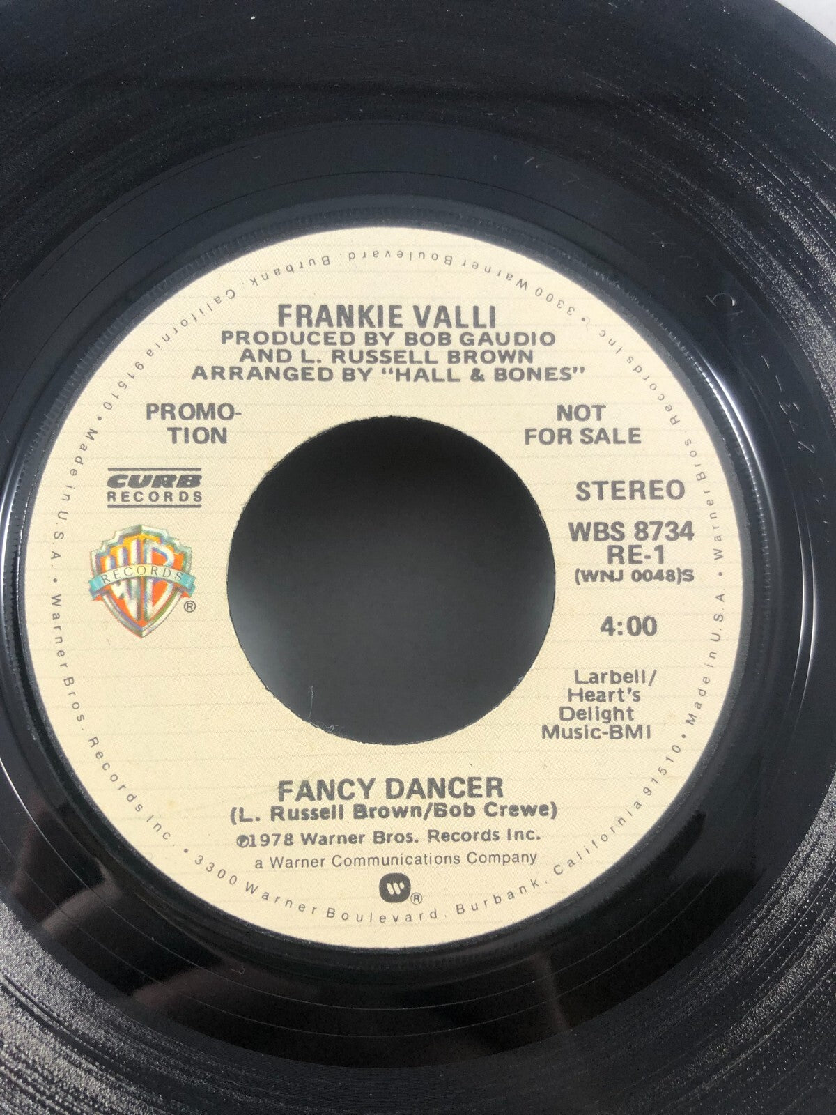 Frankie Valli 45 Fancy Dancer WARNER BROS PROMO VG+