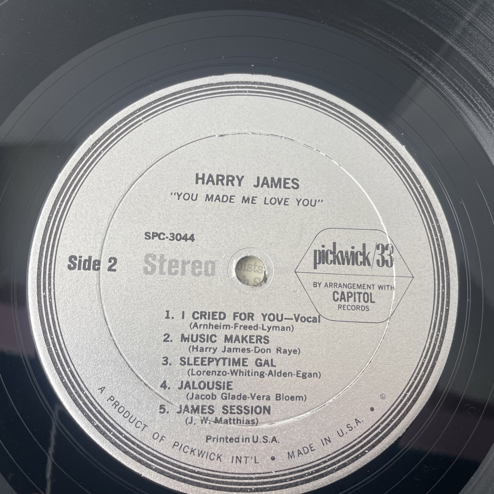 HARRY JAMES YOU MADE ME LOVE YOU (VG+) SPC-3044 LP VINYL RECORD