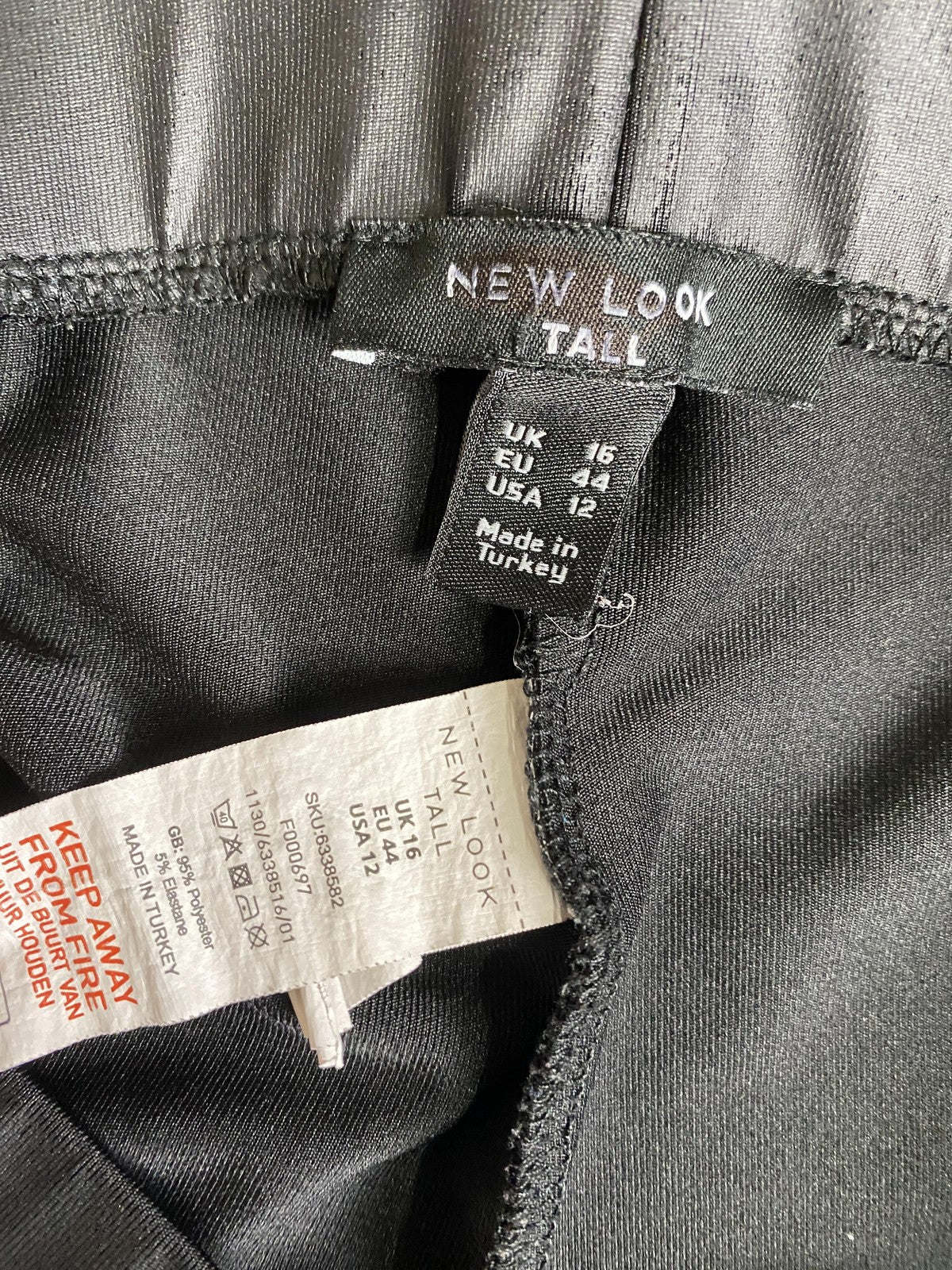 New Look Tall Leggings Womens 12 Black High Rise Stretch Ankle Soft Knit Pants