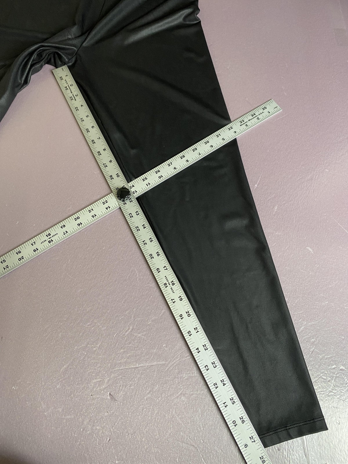 New Look Tall Leggings Womens 12 Black High Rise Stretch Ankle Soft Knit Pants