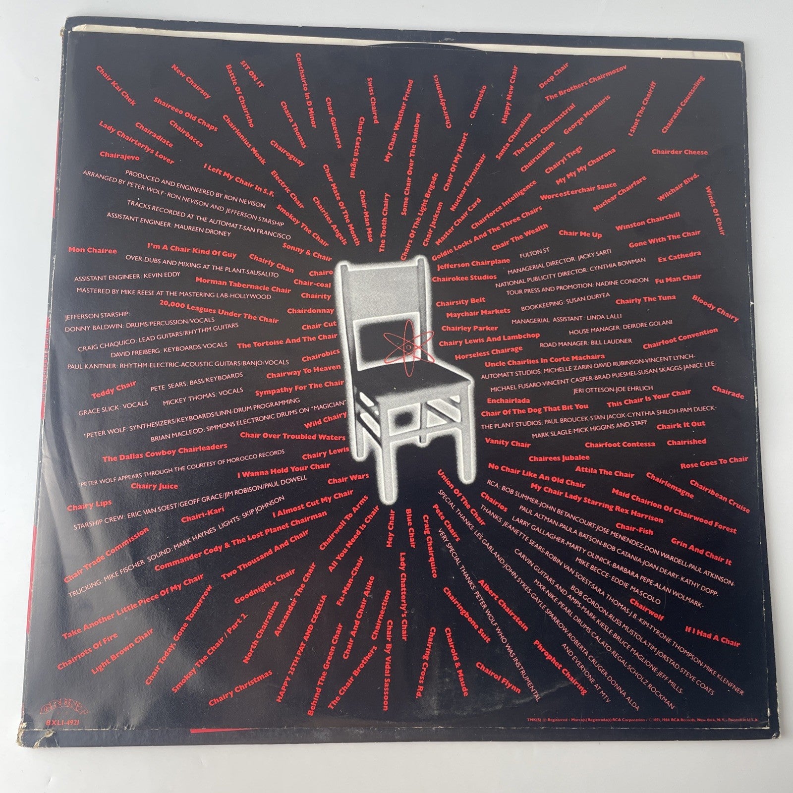 Jefferson Starship / Nuclear Furniture LP BXLI-4921 VG+/VG+