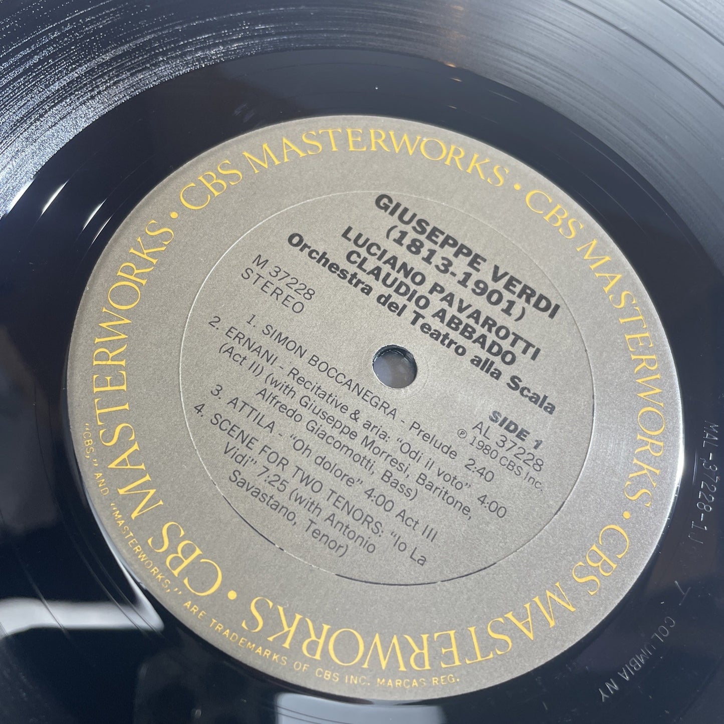Pavarotti Premiers Claudio Abbado Verdi Arias Vinyl LP 1980 Classical Gatefold