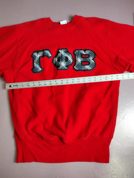 Vintage Champion Reverse Weave Sweatshirt Mens Large Red Gamma Phi Beta 90s