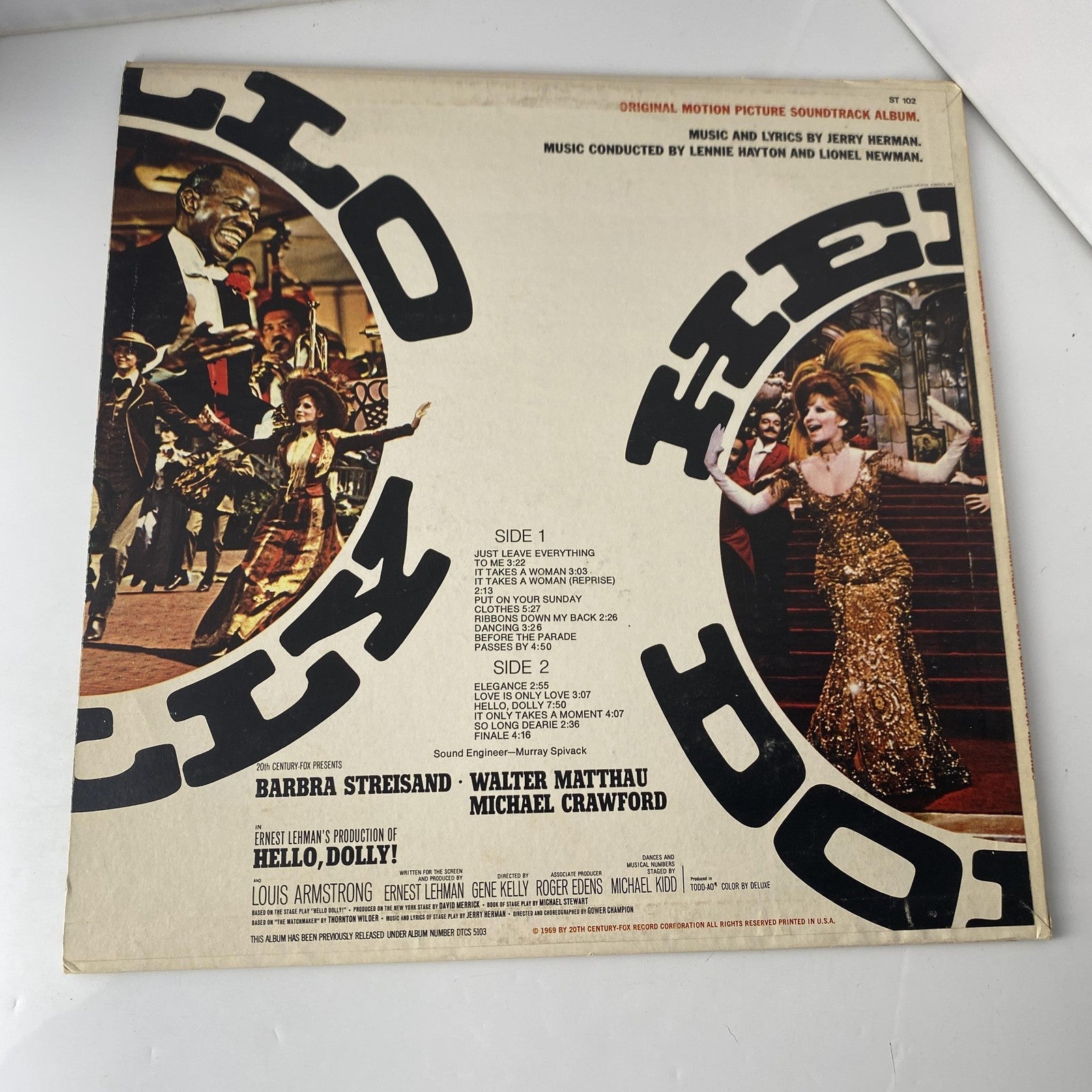 Vintage Hello Dolly 12" Black Vinyl LP 1969 20th Century Musical Soundtrack