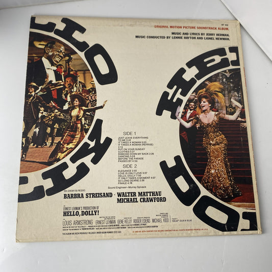 Vintage Hello Dolly 12" Black Vinyl LP 1969 20th Century Musical Soundtrack