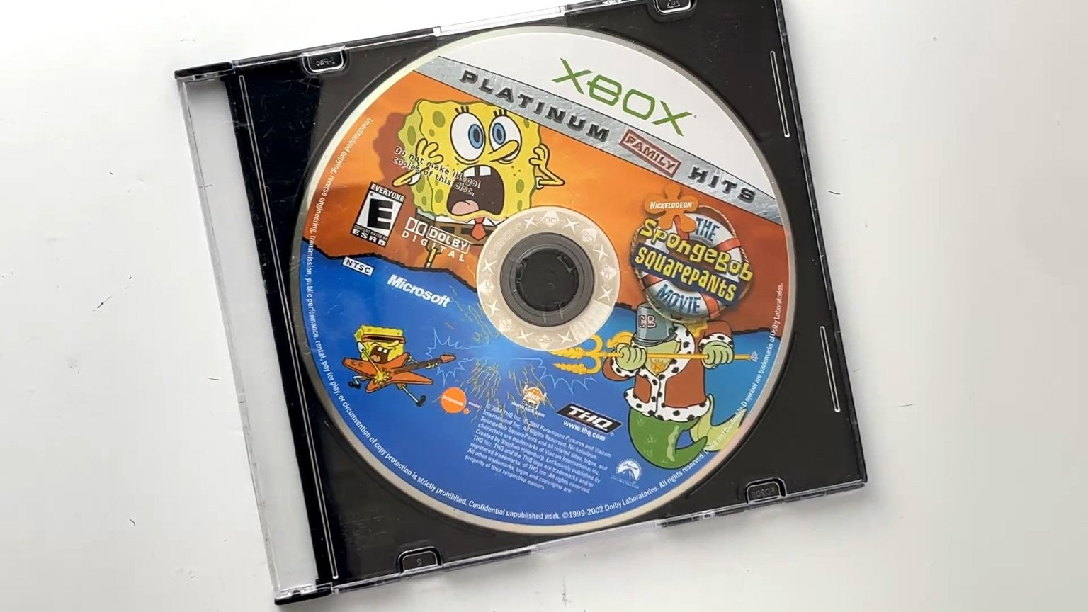 SpongeBob SquarePants The Movie Platinum Family Hits Xbox Video Game DISC ONLY