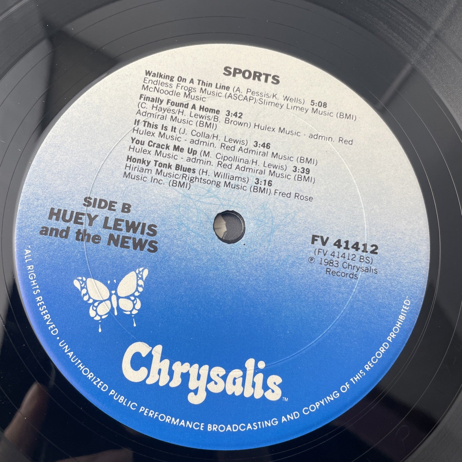 Huey Lewis and The News - Sports - 1983 Chrysalis Rock 12" Vinyl LP Record - VG+