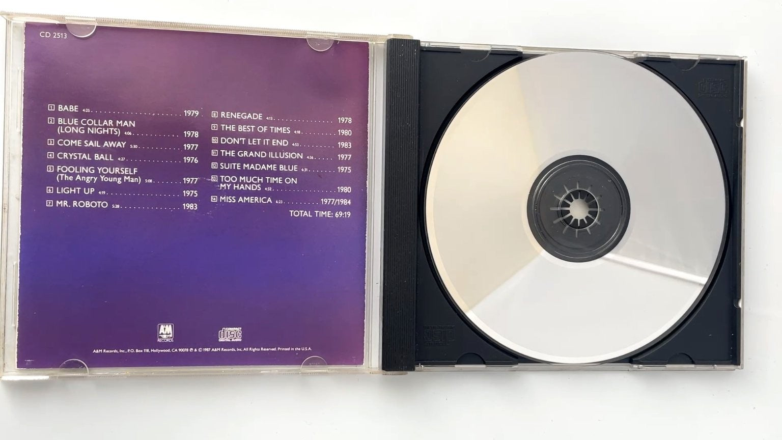 Styx - Classics Volume 15 CD 1987 A&M 25th Anniversary Rock Hits