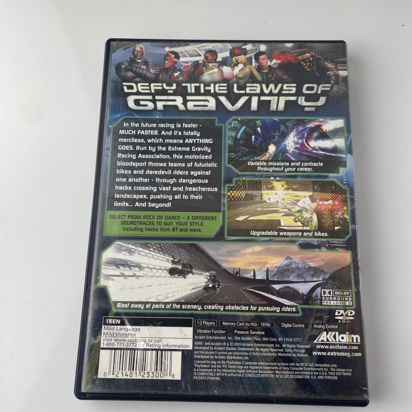 XGRA: Extreme-G Racing (Sony PlayStation 2, 2003) Acclaim Driving NO MANUAL