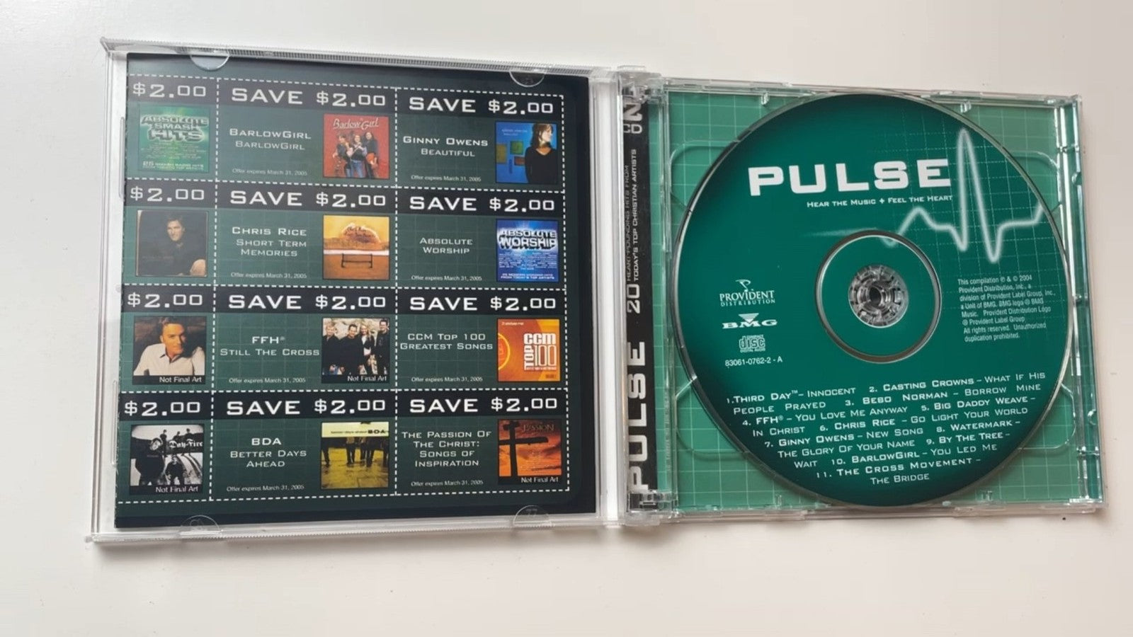 Pulse 20 Heart-Pounding Hits Christian Compilation CD 2004 Provident BMG