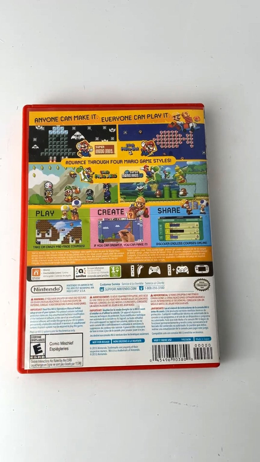 Super Mario Maker Wii U Video Game Amiibo Compatible Multiplayer