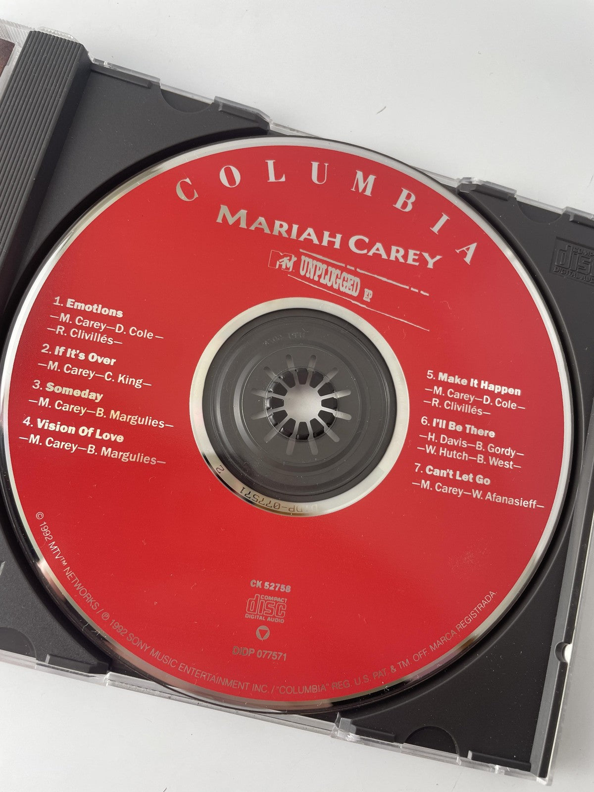 Mariah Carey CD MTV Unplugged EP Live Acoustic Columbia 1992 Pop R&B CK 52758