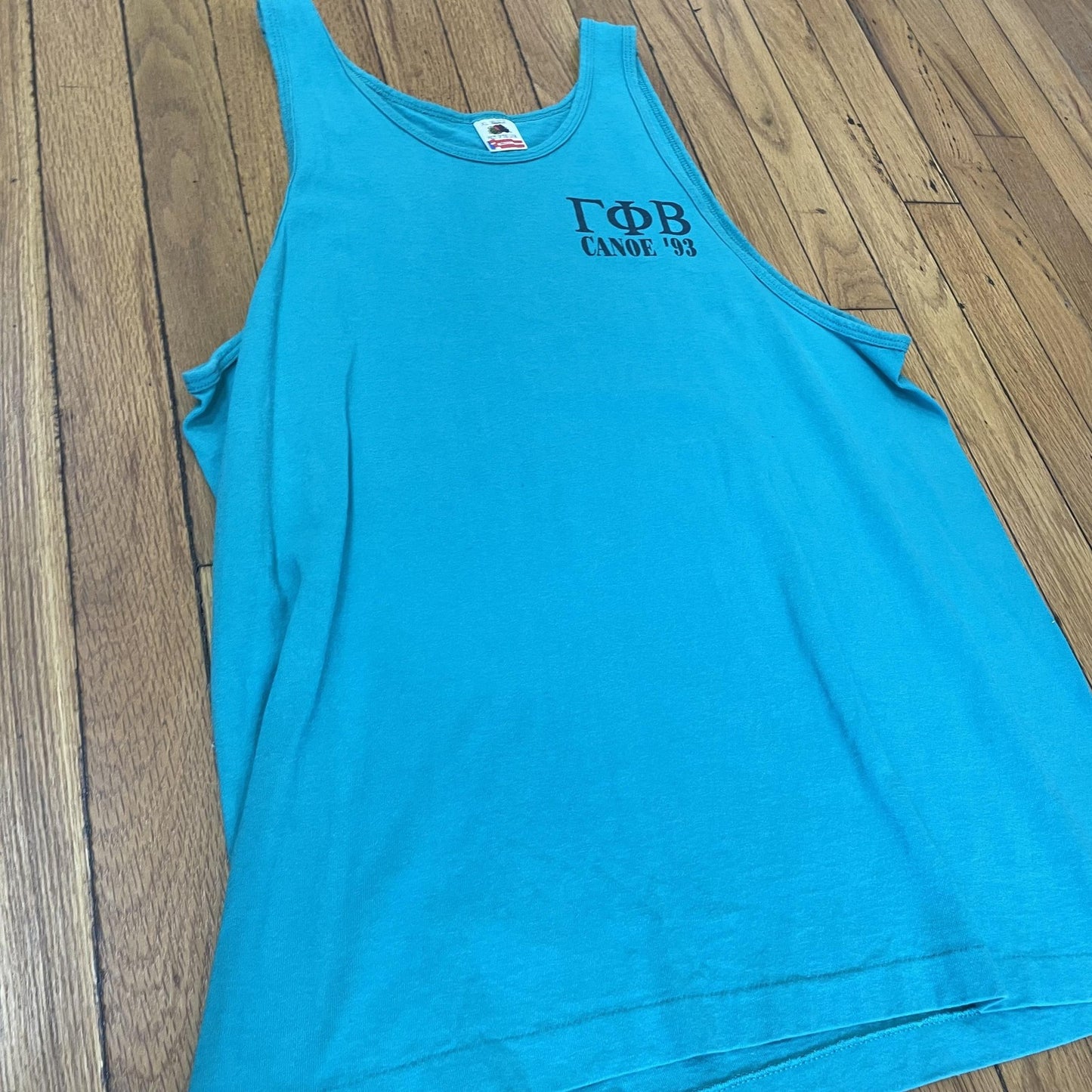 Vintage Gamma Phi Beta Shirt Womens XL Canoe 1993 Sorority Tank Top Made USA 90s