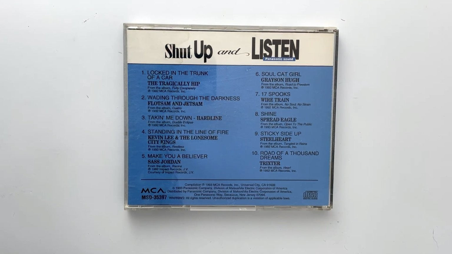 Various Artists - Shut Up and Listen CD 1993 Compilation Rock MCA