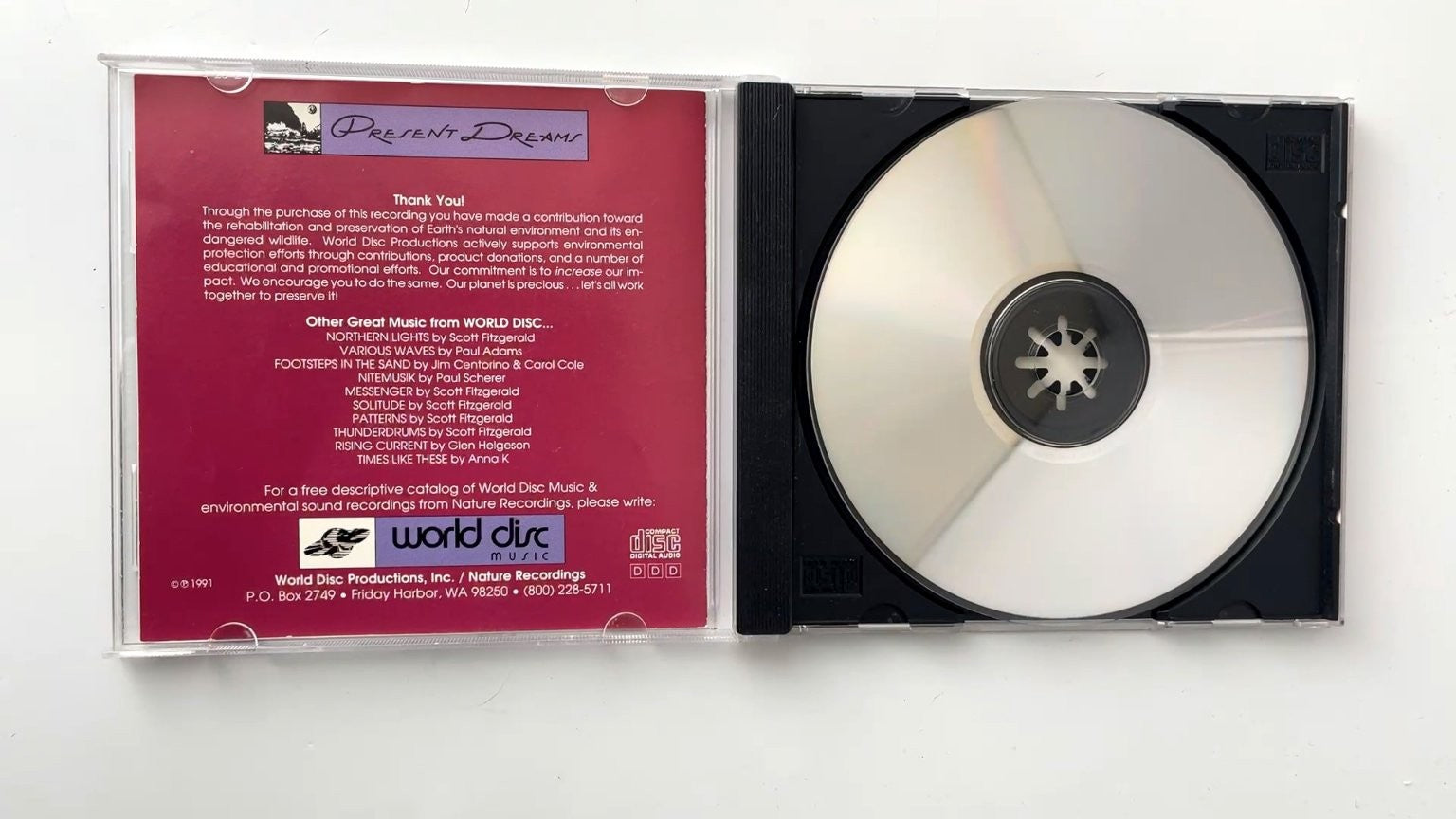 Richard A. Musk & Wendy - Present Dreams CD 1991 New Age World Disc