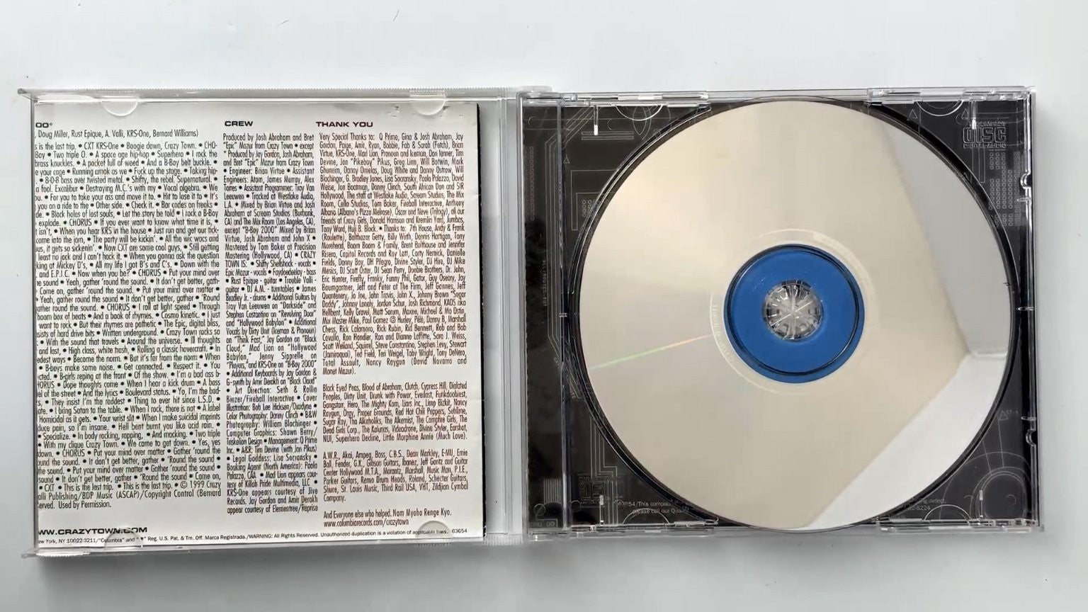 Crazy Town - The Gift of Game CD 1999 Featuring Butterfly Hip-Hop Columbia